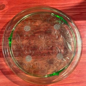 Vintage Green Glass Cake Stand!